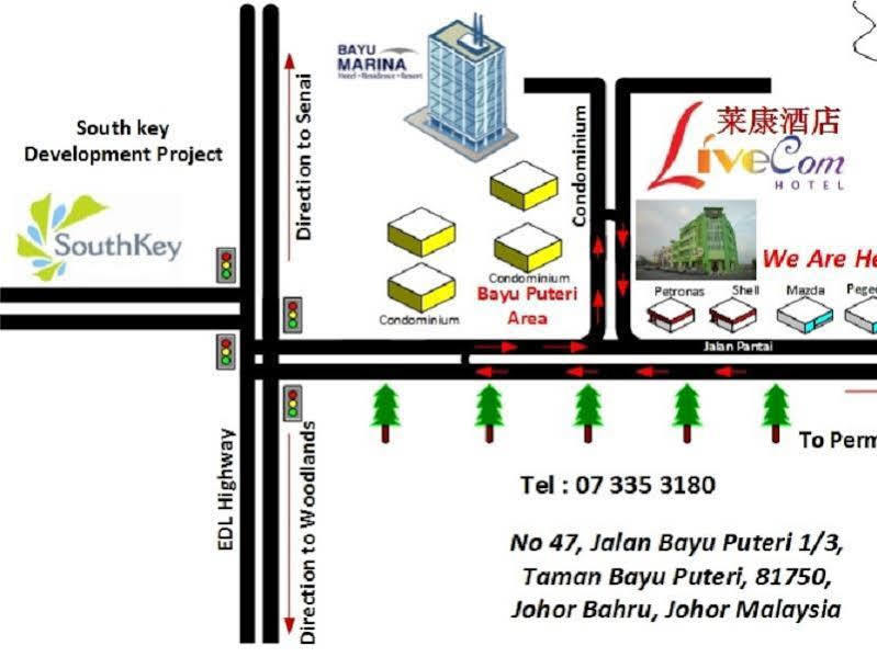 Live Com Hotel Johor Bahru Exterior foto